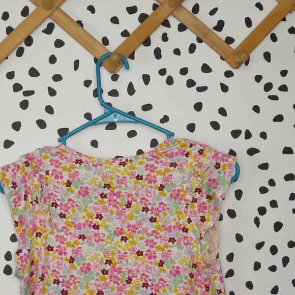 BKind Floral Print Girls Ruffle Short Sleeve Shirt - Picture 4 of 6